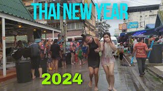 🇹🇭 [4K] Soi 7 and Soi 8 Thai New Year Celebration scenes (Songkran) Pattaya, Thailand April 11, 2024
