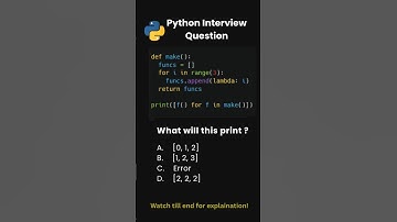 Day 33 | Python Interview Questions | Lambda Closure Trap Explained 😱 #python #coding #shorts