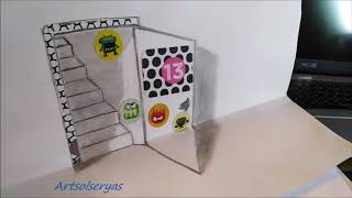 Magic Perspective with Pencil - The Door Illusion - Trick Art Drawing - ilusión de la puerta 3D