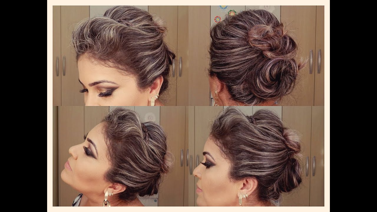 Penteado Coque com tiara de trança