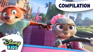 Nick and Judy's Epic High Speed Chases 🏃🏎️💨 | Zootopia 2 | @disneykids