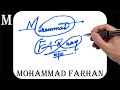 Mohammad farhan name signature design  m signature style  how to signature your name