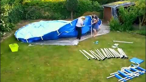 Setup Intex metal frame pool TIMELAPSE