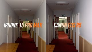 IPHONE 15 PRO MAX vs CANON EOS  R5 - camera comparison / low light /