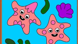 Happy Starfish Coloring for Kids | Easy Under the Sea Coloring Page