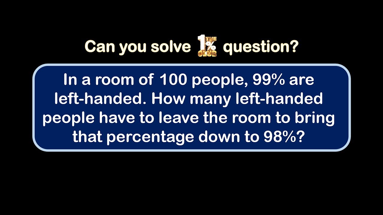 1% Left-Handed Riddle: Why is the answer 1 person wrong? - YouTube
