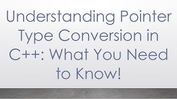 Understanding Pointer Type Conversion in C+ + : What You Need to Know!
