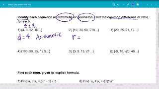 Homework Help 10/24 Sequences