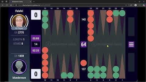 Backgammon Galaxy - Playing the AI Bots Falafel and Mochy
