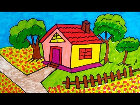 how-to-drawing-scenery-of-house-|-drawing-for-kids,-children's-&-beginners-step-by-step