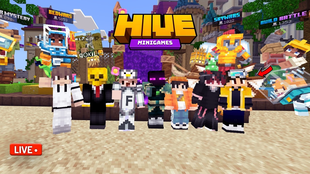 AKU MAIN THE HIVE BARENG YOUTUBER MINECRAFT!