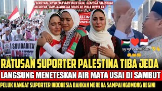 DI SAMBUT  SUPORTER INDONESIA DI JEDA❗ FANS PALESTINA LANGSUNG NANGIS DAN NGOMONG GINI❓