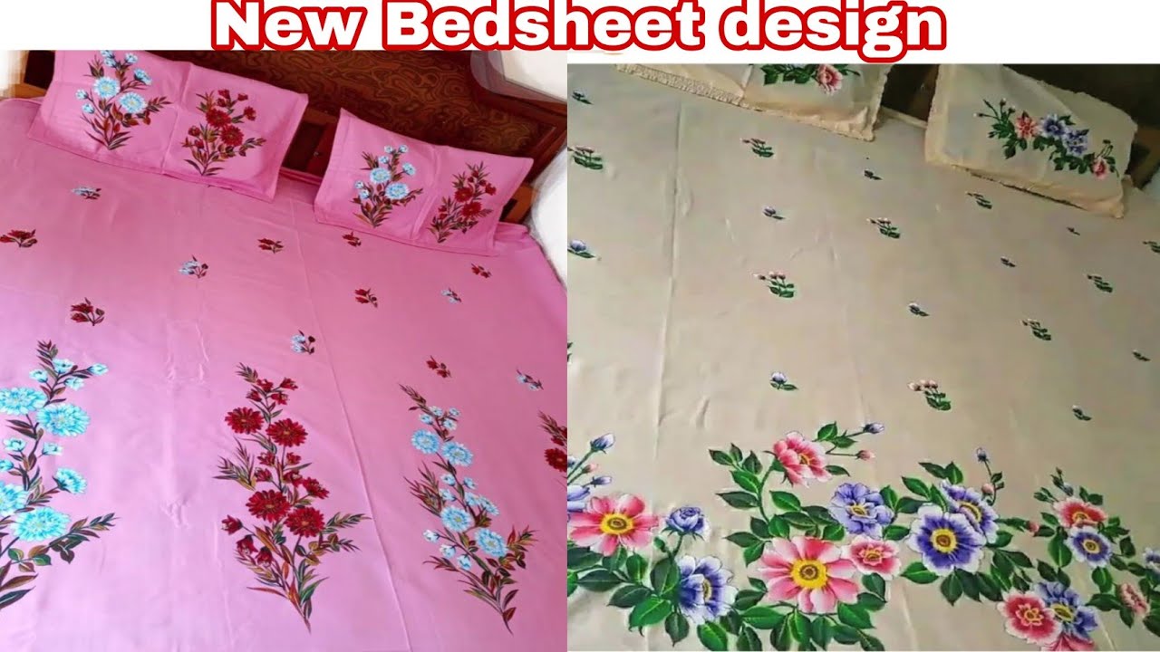 New Bedsheet & pillow cover design 2023//Fabric painting on cloth
