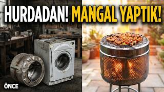 Çamaşır Makinası Kazanı Ile Barbekü Mangal Bahçe Sobası Yapımı