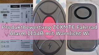 Produktbewertung ZEXMTE Fahrrad Alarm 113dB mit Warnlicht Wireless Anti-Diebstahl Vibration Ebike Al