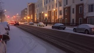 7AM Downtown Akron sees snowfall