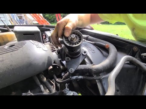 How To replace serpentine belt tensioner chevy silverado - YouTube