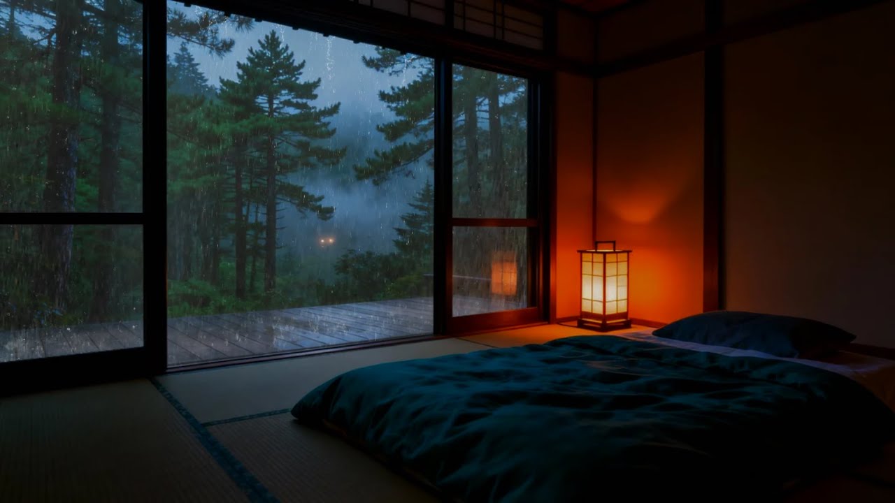 Cozy Rain Sounds for Deep Sleep (No Ads) | Japanese Zen Room Ambience