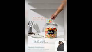 KooK Glass Kitchen Jars, Food & Cookie Storage Containers for Pantry, Bathroom Apothecary Caniste...