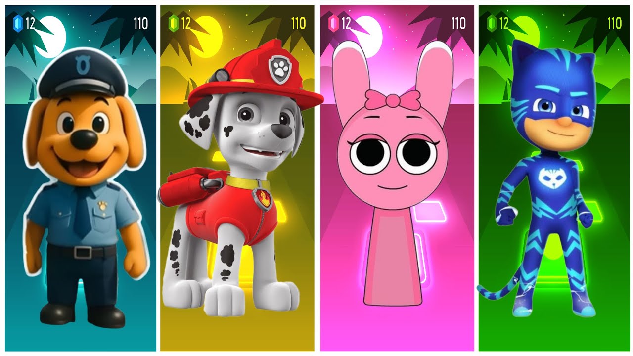 📹 Sheriff Labrador 🆚 Mcqueen Worm EXE 🆚 Bus Eater EXE 🆚 Mcqueen Dinosaur-Tiles Hop EDM Rush🎶