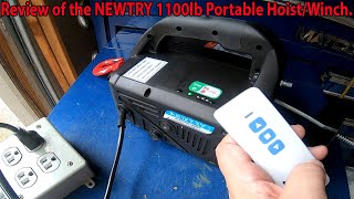 Review of the NEWTRY 1100lb Hoist/Winch with Wireless Remote with 10% off code. ✈️