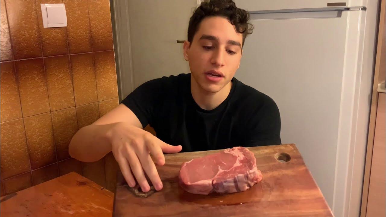 How to season and cook a Ribeye steak( without oil!!) YouTube