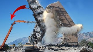 Top Extreme Dangerous Crazy Structure Demolitions With Excavator Win & Fails