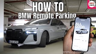 BMW Automated Parking with Remote Control App Instructions on 2023 7 Series