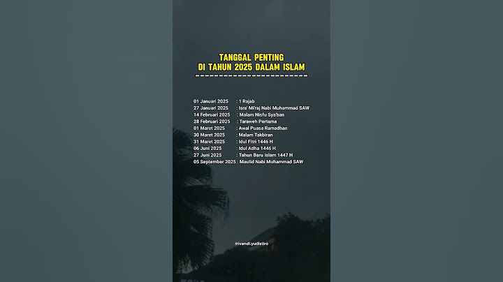 #bukan_contentcreator Tanggal PentingDi Tahun 2025 Dalam Islam