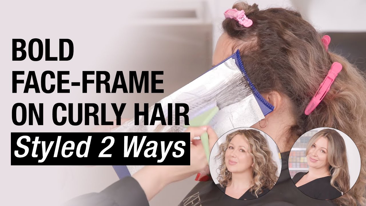 Bold Face-frame Highlights on Curly Hair Styled Two Ways | Blonding Color Tutorial | Kenra Color