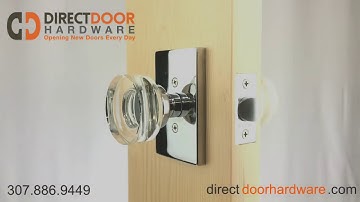 Emtek Modern Disc Crystal Knob with Rectangular Rosette in Polished Chrome