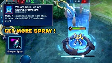 HOW TO GET MLBB X TRANSFORMERS RECALL EFFECT? GET MORE ENERGON SPRAY? - Mobile Legends Bang Bang