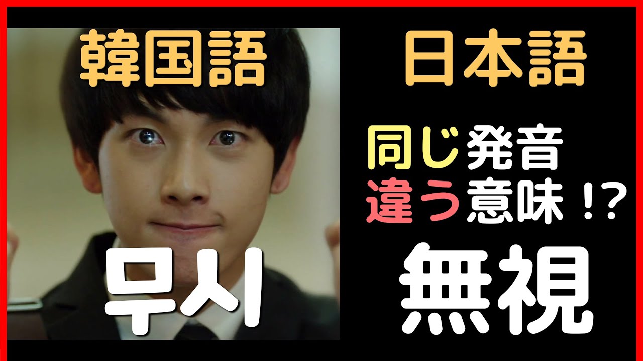 ミセンで学ぶ 同じ発音でも違う意味 無視 무시 韓国語レッスン Youtube