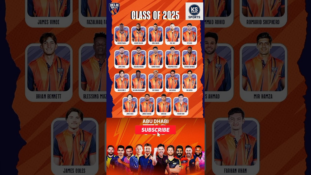 Delhi Bulls Abu Dhabi T10 League 2025 Squad 