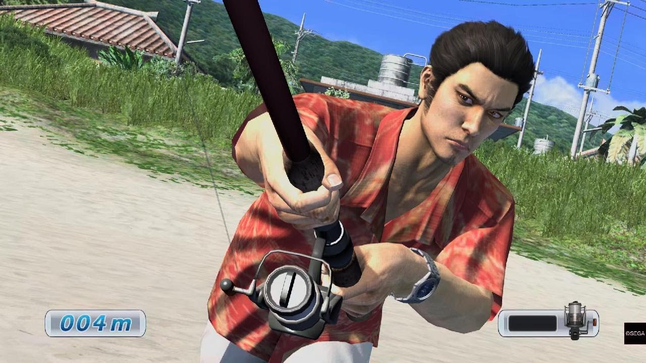 Yakuza 3 Using a Soki burger as fishing bait YouTube