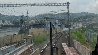 前面展望 藤森→宇治 210714 221系  JR奈良線複線化工事の進捗  front window view Nara line, construction of double-tracking