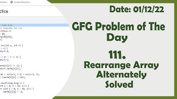 Rearrange Array Alternately || C++ || GFG Daily Problem