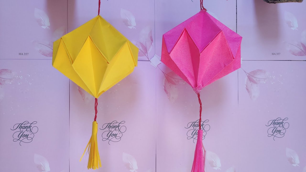 Origami paper Making lantern paper at home Origami Easy TH YouTube