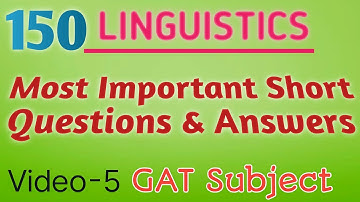 Linguistics short questions and answers | Important questions of linguistics | English Linguistics