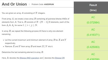 And or Union: Codechef Starter: 05/01/2022