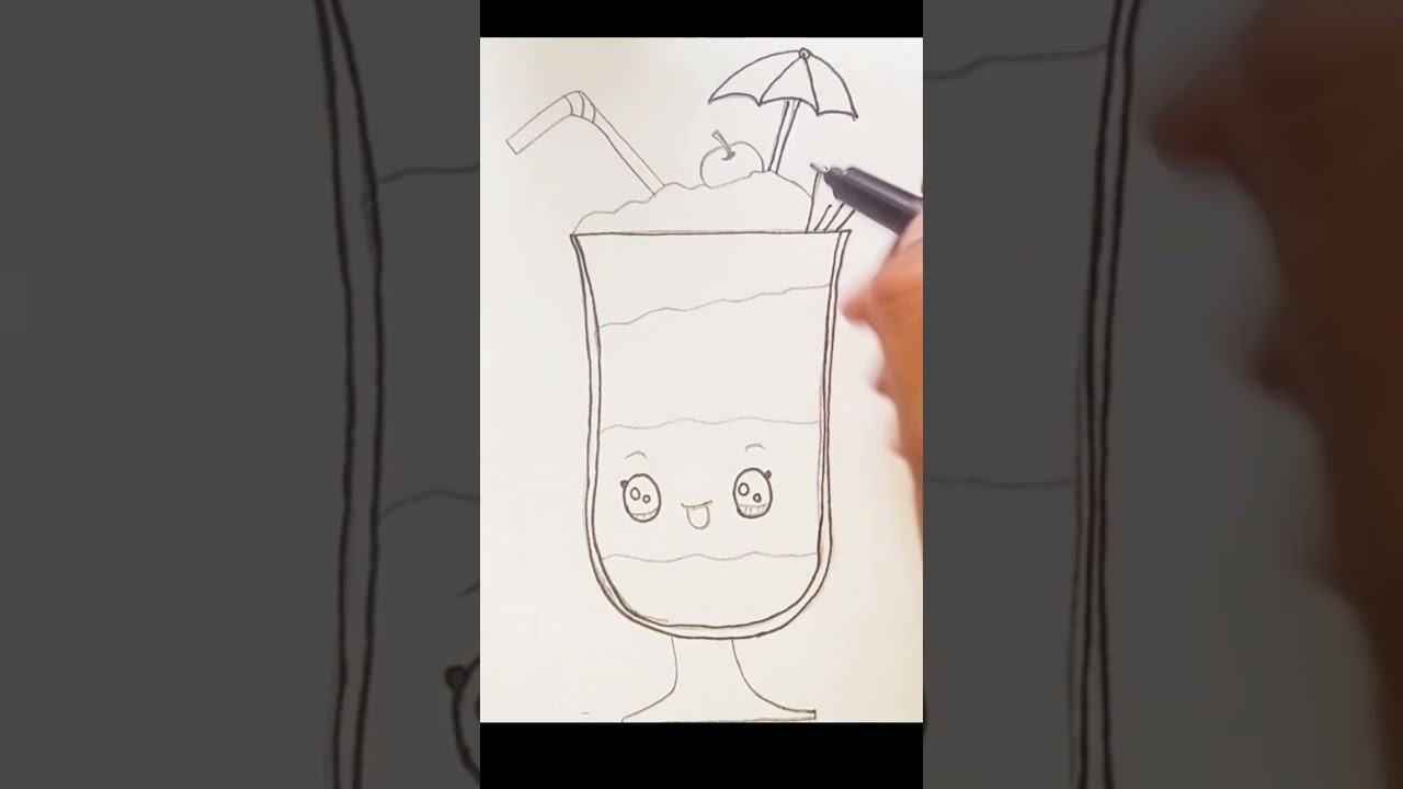 Draw ice-cream /summer drink drawing/draw drink for kids/cute easy drink drawing