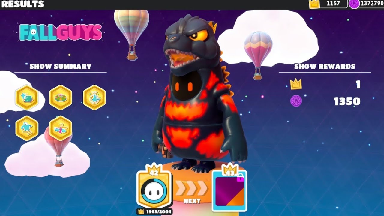 Fall Guys: Perfect Run (Godzilla 1995)