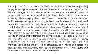 Networking Effects on Supply Chain Performance An Agent Based Modeling Approach IJEBMS 2019 61 105 1