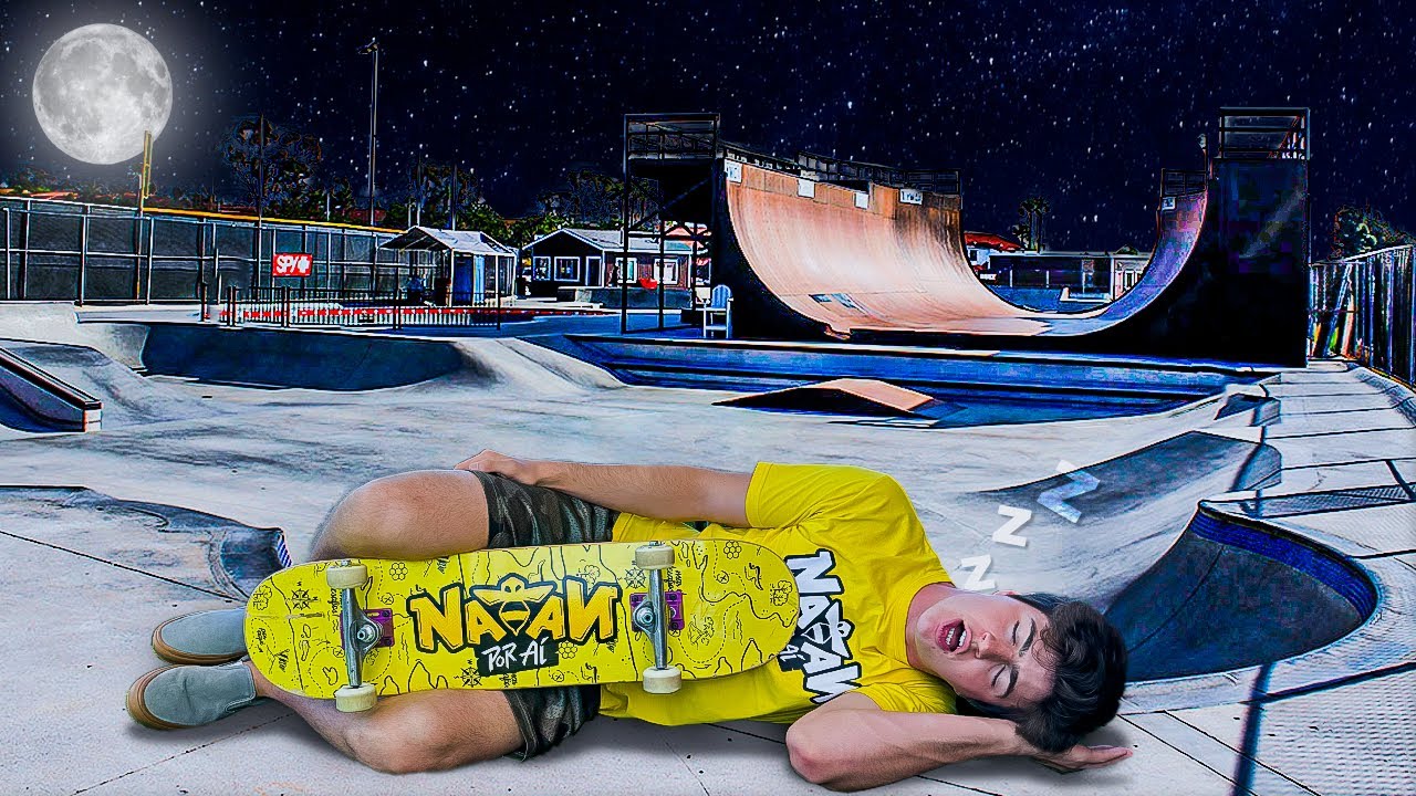PASSEI A NOITE NUMA PISTA DE SKATE SEM NINGUÉM ME VER!