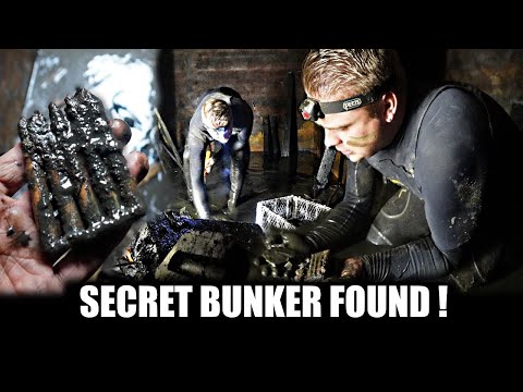 Secret WW2 bunker full of water! empty with water pumps! Can we find things!?