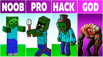 Zombie 🤐 NOOB VS PRO VS HACKER VS GOD | PIXEL Minecraft ART