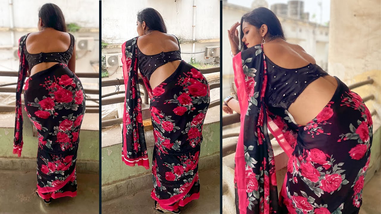 Gorgeous & Beautiful Saree Fashion Shoot Video, Latest Backless Blouse, Saree Sundori