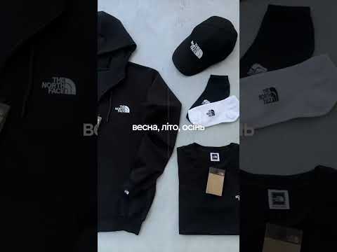 Комплект The North Face 5в1 кофта штаны кепка футболка носки спортивный костюм мужской тнф черный, видео 1