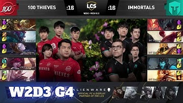 100 Thieves vs Immortals | Week 2 Day 3 S10 LCS Summer 2020 | 100 vs IMT W2D3
