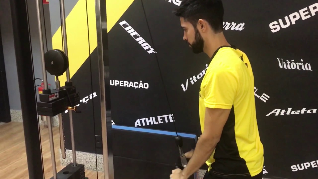 Máquina braço tríceps pulley YouTube